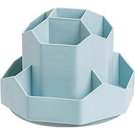 Schreibtisch-Organizer mit 9 Fächern für Stifte und Kugelschreiber, um 360 Grad drehbar (blau) (1/5)