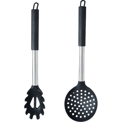 Ustensiles De Cuisine En Silicone Antiadhésif - Poignée En Acier Inoxydable Résistante À La Chaleur - Pour Casseroles Et Poêles - Lot De 2 Pièces (1/5)