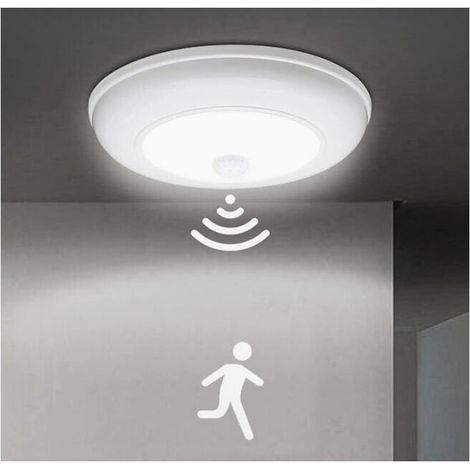 Applique Murale LED - Détecteur De Mouvement PIR - Alimentation Sur Piles AA - Pour Couloir Garage Salle De Bain Porche - 6000 K - 17 Led - 1 Pièce (1/5)