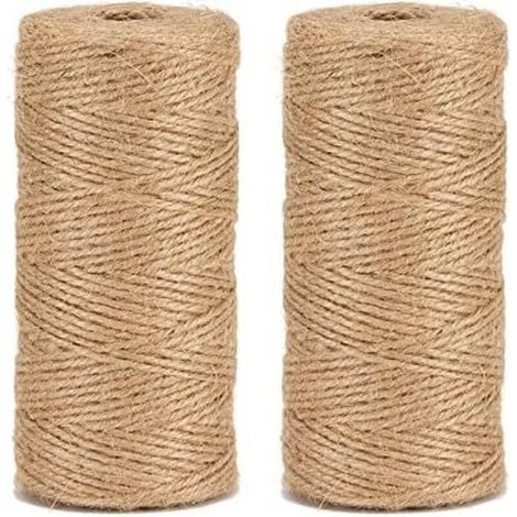 Natur-Jutegarn Ø1,5 mm ±100 m, handgefertigt, natur, dreisträngig, 200 m (2er-Pack) (1/4)