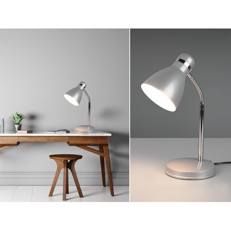 Schreibtischlampe HARVEY mit Flexarm und Metallschirm Grau, Höhe 33cm (1/5)