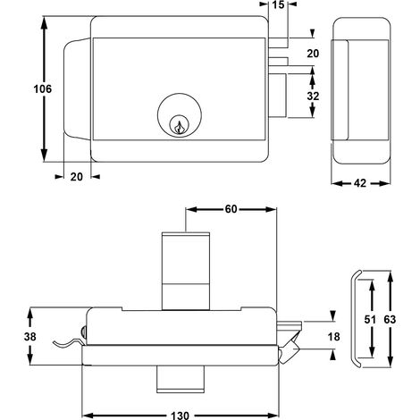 SERRATURA ELETTRICA DA APPLICARE PER CANCELLI ART. 680 Dx - E 60 - YALE