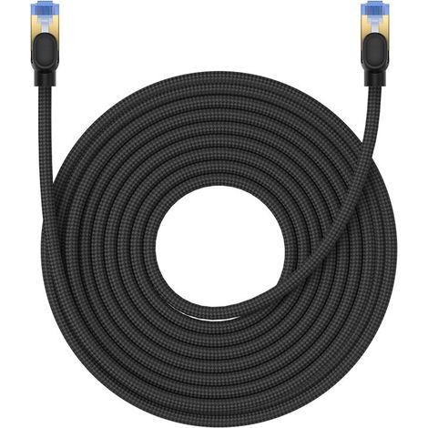 Baseus schnelles Internetkabel RJ45 Cat.7 10 Gbit/s 15 m geflochten schwarz (1/5)
