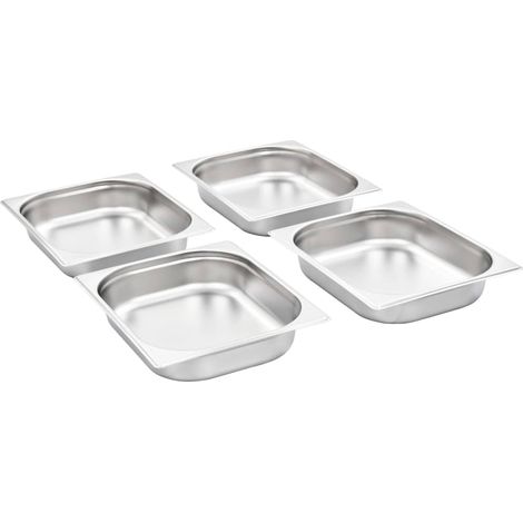 Récipients Gastronorm 4 pcs GN 1/2 65 mm Acier inoxydable CFW21665 (1/5)