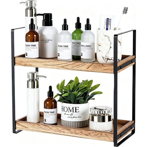 Étagère de salle de bain, étagère étroite en bois, organisateur de parfum et de soins de la peau pour coiffeuse, étagère à épices, organisateur de rangement pour salle (1/5)