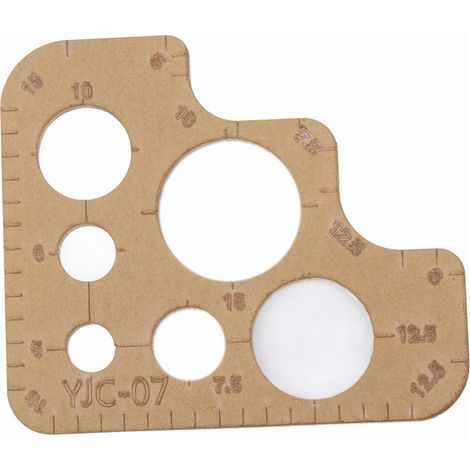 Gabarit de couture de trou de coin de cercle en acrylique transparent, pochoir outil de positionnement du cuir (Type A) (1/5)