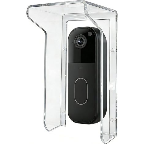 Protection contre la pluie pour sonnette de porte - En acrylique transparent - Protection contre la pluie - Résistante au soleil et à l'eau - Convient à la plupart des sonnettes visuelles (1/5)
