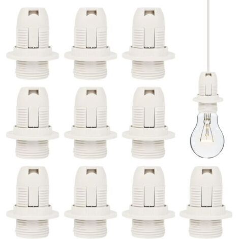E14 Douille de Lampe 10 Pcs E14 Douille d’Ampoule en Plastique 250V 2A Support de Douille de Lampe Vintage Adaptateur de Douil (1/4)
