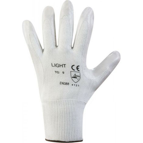 Guanti da lavoro g/light supporto nylon bianco e nitrile grigio, taglie disponibili  7