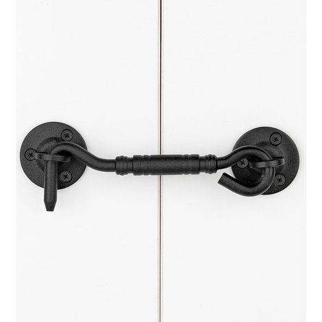 Loquet de sécurité en acier inoxydable pour portes coulissantes, de couleur noire, pour portails, fenêtres et armoires.-AquaForge (1/3)