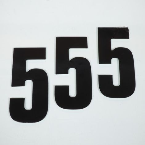 3 Sticker Aufkleber Rennnummer fünf 5 schwarz blackbird 130x70mm