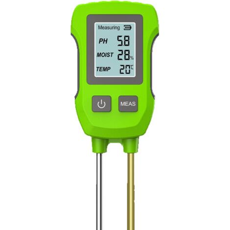 Testeur de Sol 3-en-1 Professionnel, Mesure pH Humidité Température du Sol, pour Jardinage, Arboriculture, Culture en Pot, Sonde Longue 25cm, Écran Numérique