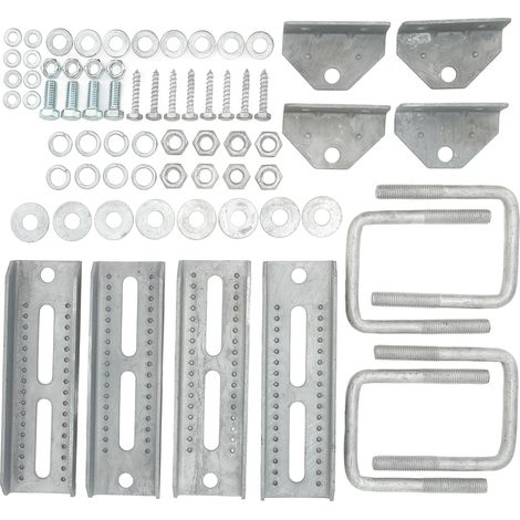 Verzinkter Schwenk-Auflagen-Halterungssatz, verstellbar, robuste Konstruktion für 3x3 Bootsanhänger-Querträger (1/5)