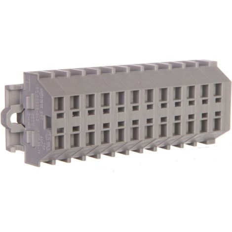 Morsettiera a 2 fili da 1,5 mm² a 12 piste, grigia, con fissaggio a vite, modello 260-112