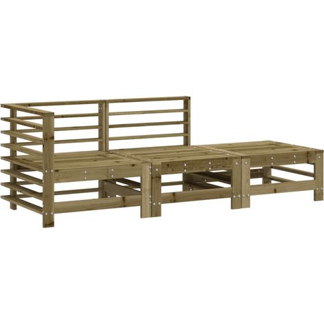 3-tlg. Garten-Lounge-Set Kiefernholz Imprägniert vidaXL