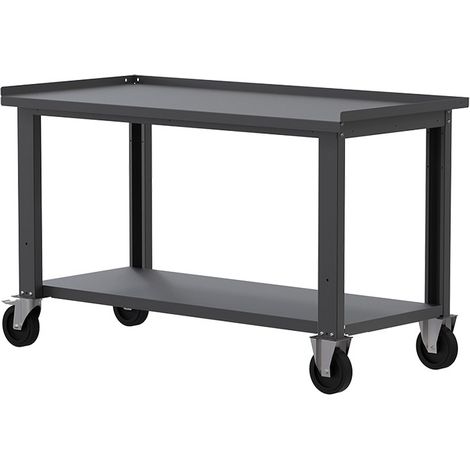 Banco da lavoro con ruote SOGI X3N100AR - 1.5 m - piano in acciaio - grigio antracite (1/5)