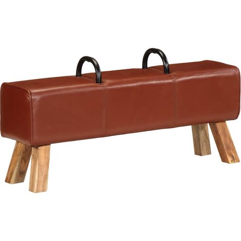Bank Turnbock-Design Braun 110 cm Echtleder