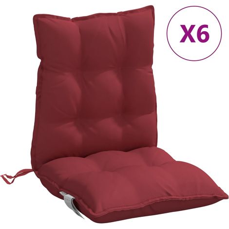 Maison Exclusive - Cuscini per Sedia Schienale Basso 6pz Rosso Vino Tessuto Oxford (1/5)