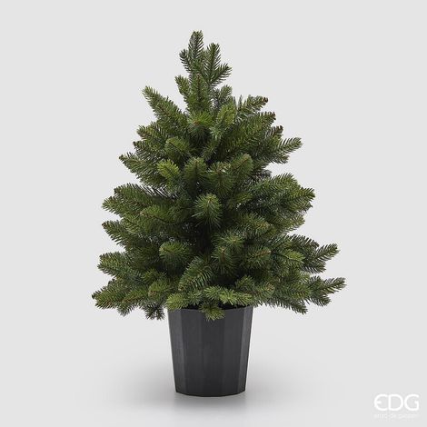 EDG Enzo De Gasperi Albero di Natale Pino Argentato Verde con Vaso H 60 Cm D 48 Cm Green (1/3)