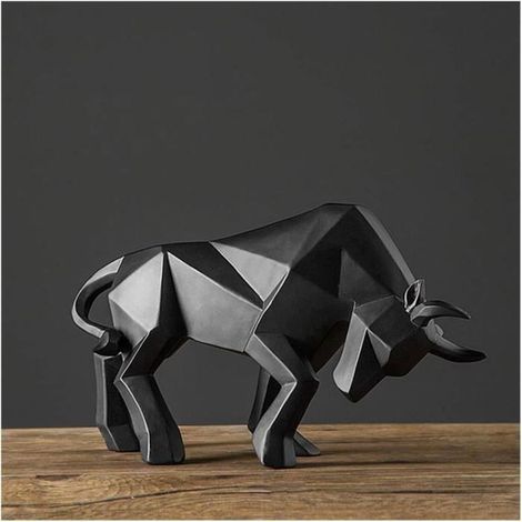 1 statue de taureau en résine, design réaliste et multicolore, 35 cm, décoration intérieure et de table (1/4)