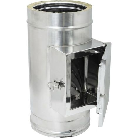 MAKA Modulo Raccolta Incombusti Canna Fumaria Doppia Parete Aria Inox Inox Ø 200 mm (esterno 250) (1/5)