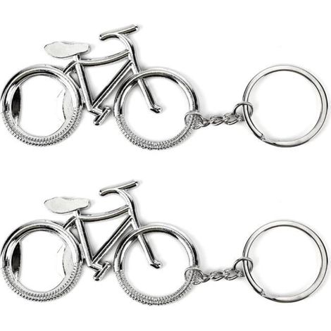 Porte-Clé Ouvre-Bouteille de Vélo, 2 Pièces Décapsuleur Vélo Miniature Portable, avec Porte Clef, Pendentif Utile pour un Cycliste (1/4)