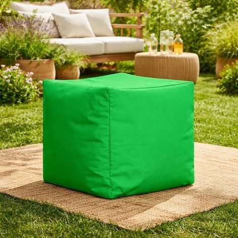 Pouf cube d'extérieur vert ARTA (1/4)