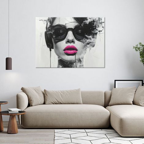 Wandbild Glamouröse Frau Modernes Schwarz-Weiß-Porträt 60x40 (1/4)