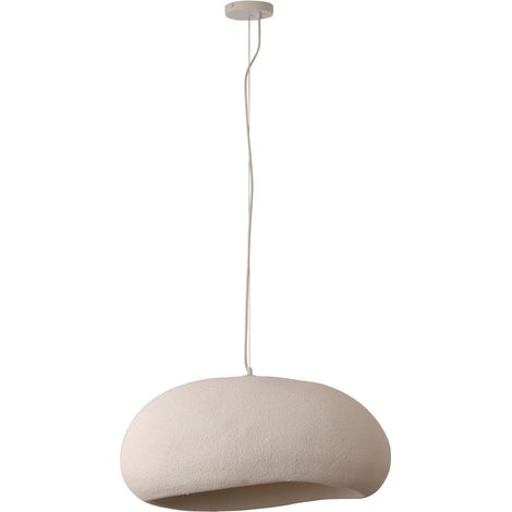 Suspension Luminaire Design Japandi Organique en Plastique Renforcé Fibres de Verre Beige 60 cm - PANGIVO (1/2)
