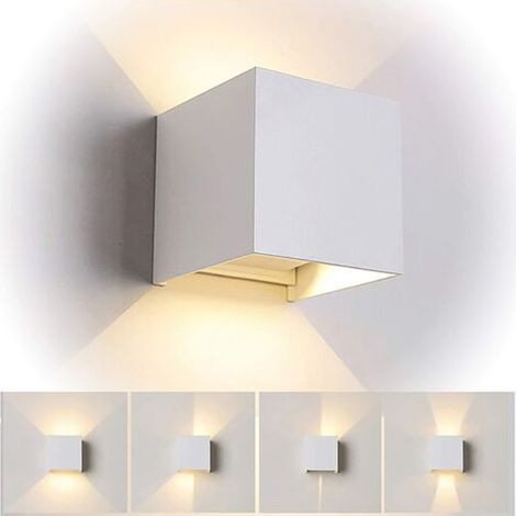 Applique Murale LED - 12 W - Aluminium - Blanc Chaud 3000 K - Pour Chambre Salon Couloir Intérieur - 10 x 10 x 10 cm - Unité (1/5)