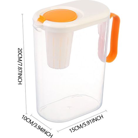 Carafe Etanche - Poignée Verrouillable - 2 L - En Plastique Sans BPA - Pour Eau Citronnée Thé Glacé Limonade - Usage Intérieur Et Extérieur (1/5)