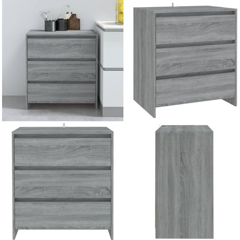 Buffet Sonoma gris 70x41x75 cm Bois d'ingénierie - Buffet - Meuble De Rangement - Armoire - Commode - Salon - Home & Living (1/5)