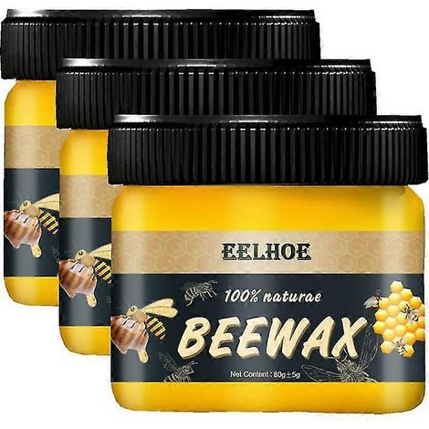 Beeswax Polish for Furniture x3 - Natural Wood Care, 3-Pack Renovating Wax, Protection & Shine, 250ml per Pot (1/5)