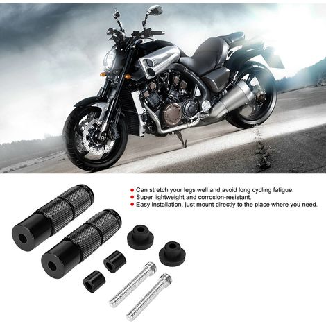 2 repose-pieds ronds en alliage d'aluminium pour moto, accessoire de modification (bleu) (1/5)
