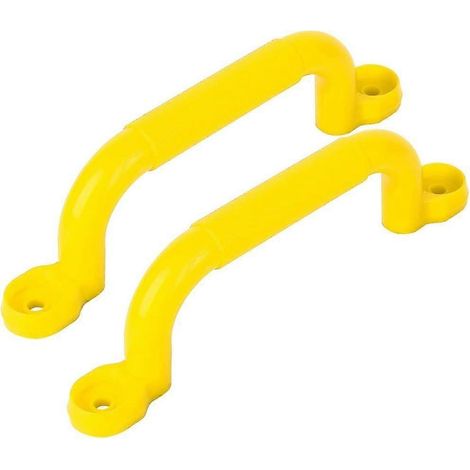 Poignées de sécurité pour aires de jeux, balançoires et structures d'escalade pour enfants - Plastique, jaune, 24 x 7 cm, capacité de charge de 60 kg (1/3)