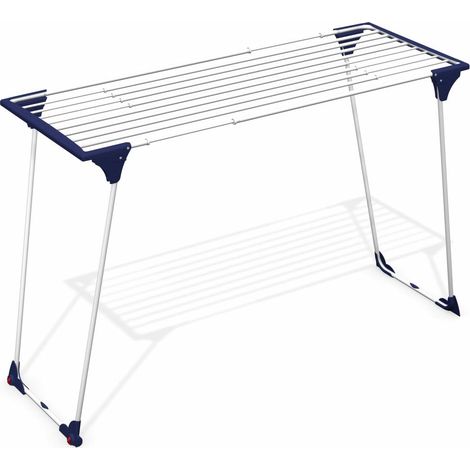 E'tendoir a' linge compact Vileda Infinity extensible jusqu'a' 20 m de linge 118/189 x 57 x h 100 cm en acier peint