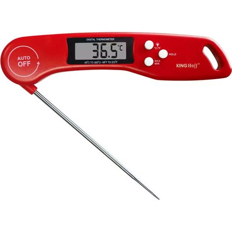 Elektronisches Lebensmittelthermometer -50-300 °C LCD KINGHOFF KH-1670 rot (1/4)