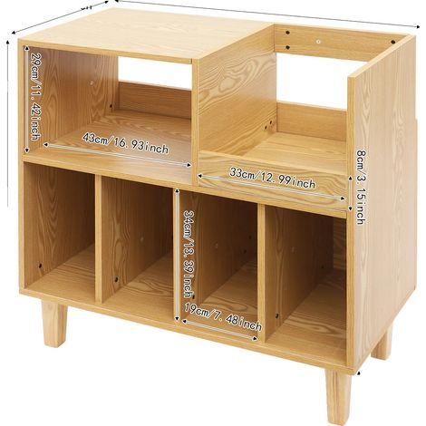 Supporto per giradischi, design moderno, struttura solida, colore legno (1/2)