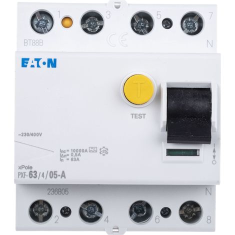 EATON Interrupteur différentiel 4p 63A 500mA Type A, 236805