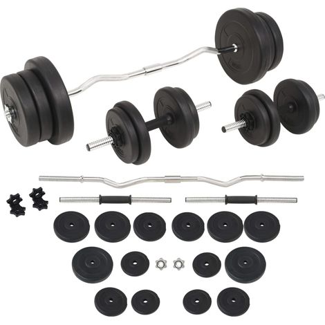 Juego de pesas 60 kg barra y mancuernas vidaXL (1/5)