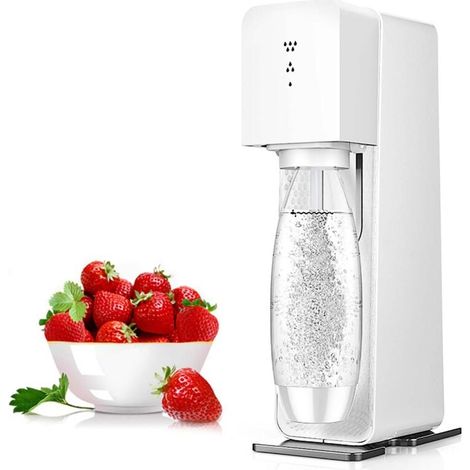 Máquina carbonatadora para agua y refrescos, con 1 botella de agua (1000 ml), color blanco (1/5)