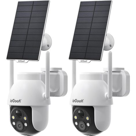 2 Piece 2K Camera Surveillance WiFi Solar (1/5)