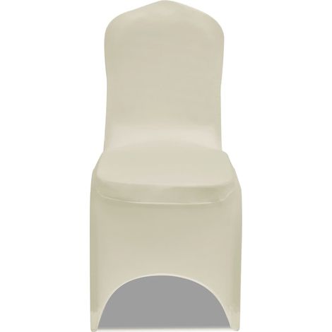 Maison Exclusive - Funda elástica para sillas, 50 piezas, Crema (1/5)
