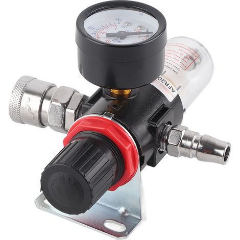 Régulateur de pression d'air comprimé 1/4 po, séparateur eau/huile avec support de manomètre AFR2000 (1/5)