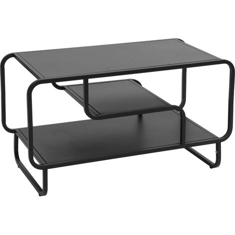 [NEUWERTIG] Couchtisch HHG-168, Wohnzimmertisch Tisch, Industrial 3 Ablagen, Metall 45x80x40cm schwarz (1/5)