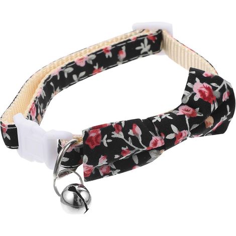 Collier pour chat avec nœud papillon et clochette, ajustable. (1/5)