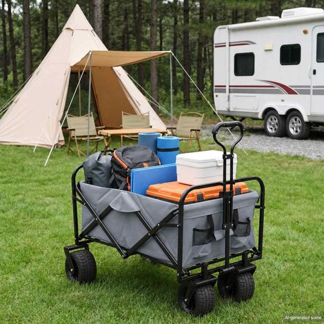 vidaXL Carrello Pieghevole Grigio 89 x 63 x 96 cm