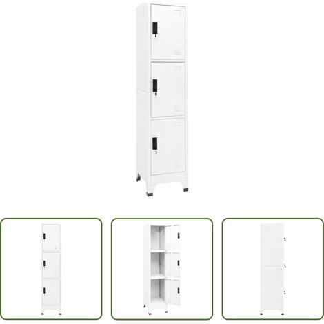 vidaXL Schrank für Schuhe - Schließfachschrank Weiß 38x45x180 cm Stahl (1/5)