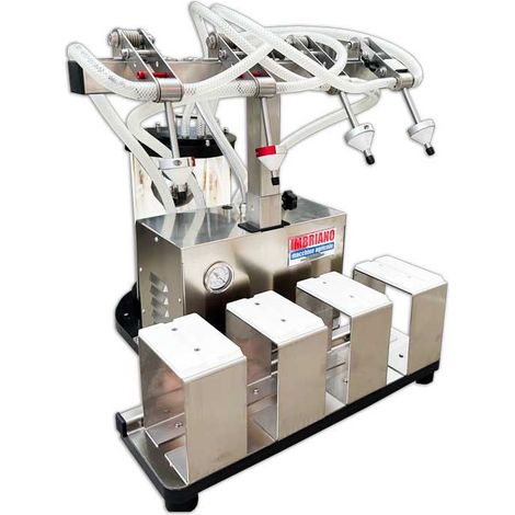 Imbottigliatrice Pneumatica 4 Becchi Mignon Inox Sottovuoto Riempitrice per Piccoli Vasetti e Bottiglie