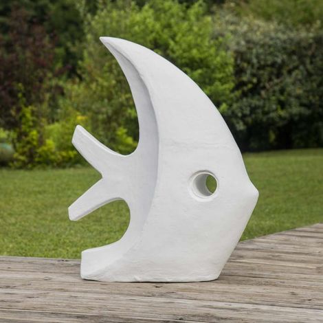 Wanda Collection – Sculpture poisson 78 cm en fibro-ciment – Traitement anti UV – Idéale pour terrasses et piscines – Décoration moderne jardin